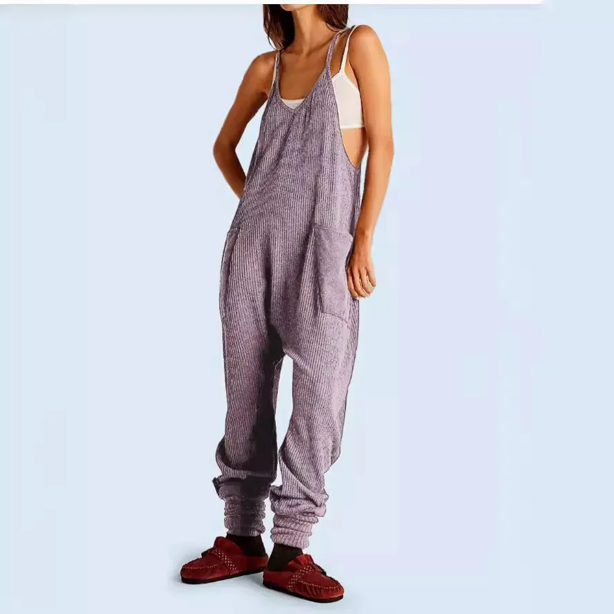 Frauen Overall Sommer hohe Taille Hosenträger Overalls sexy rücken freie ärmellose Overalls lose weites Bein Hosen Overalls für Frauen