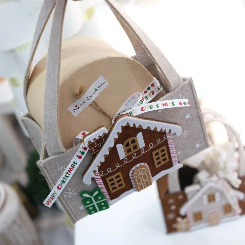 Sacchetti regalo di Natale Organizzatore di stoccaggio in feltro di Babbo Natale per decorazioni per l'albero di Natale Porta regali di caramelle per bambini Commerci all'ingrosso Nuovo