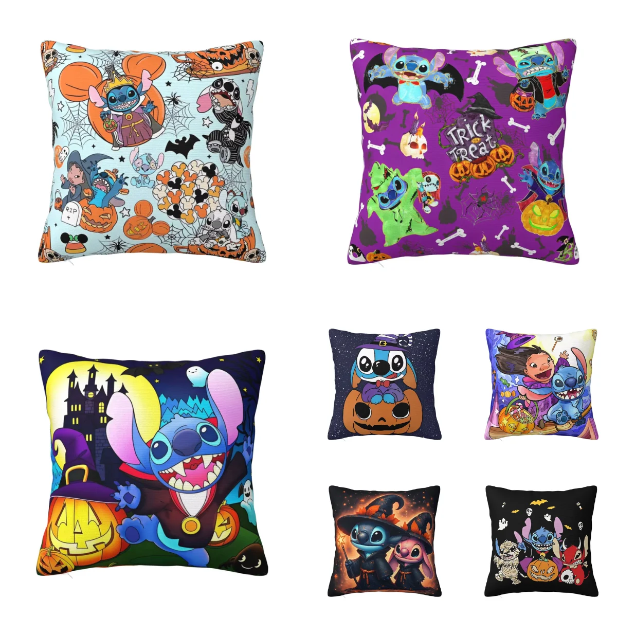 

Halloween Kawaii Stitch Pillow Case Cushion Cover Soft Custom Pillow Cover Cute Funny Pillowcases For Sofa Home Decorative