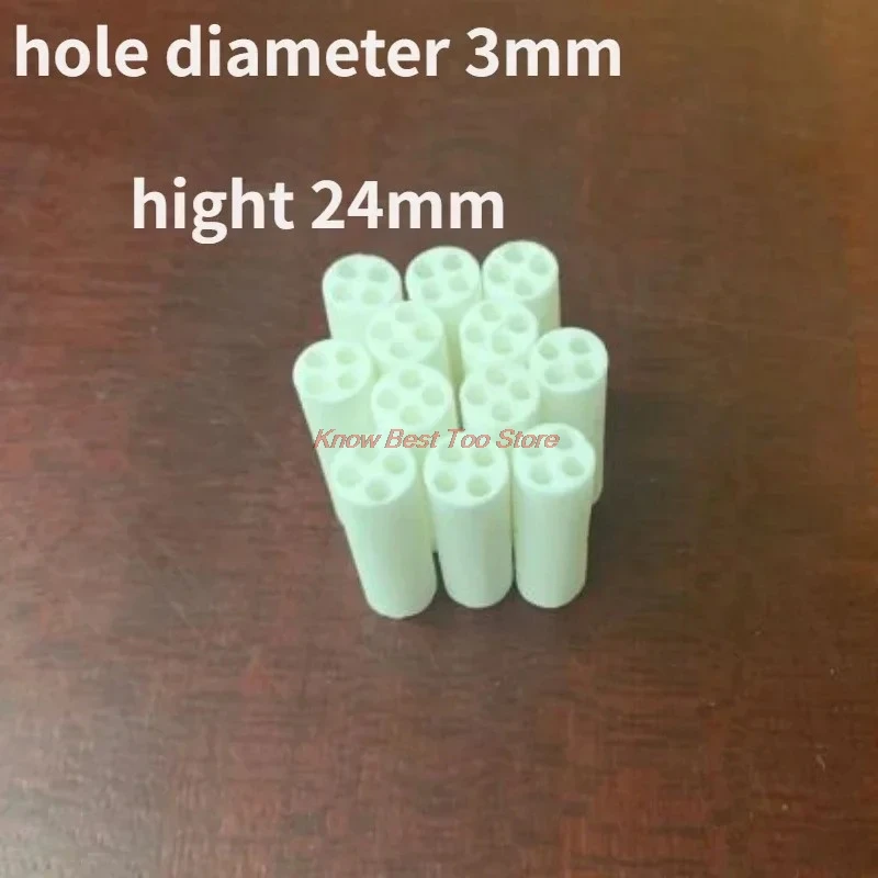 100PCS Ceramic Tube Corundum Tube Thermocouple Temperature Sensor Protective Tube High Temperature With 4 Inner Hole