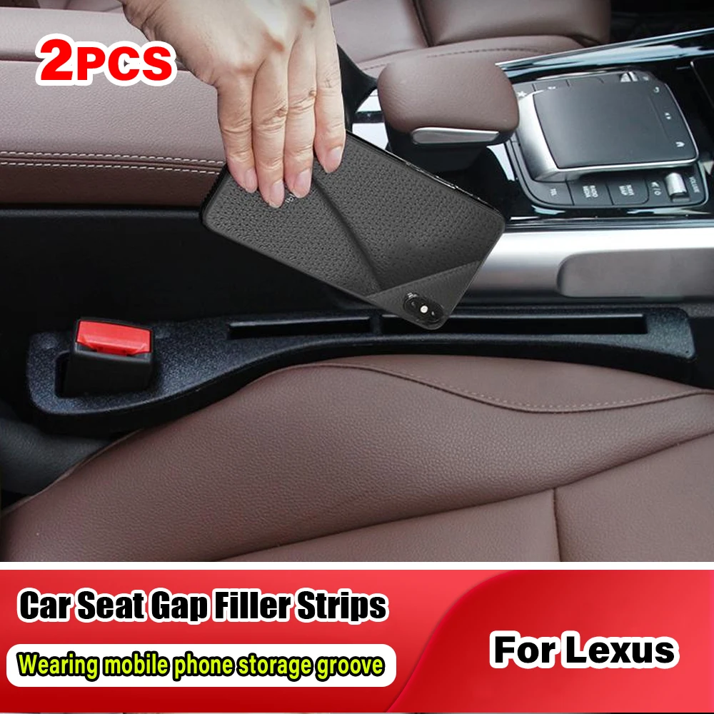 Car Seat Gap Filler Organizer Pu Waterproof Seat Gap Plug Strip with 2 Grooves Accessories For Lexus IS250 CT200h RX300 RX330