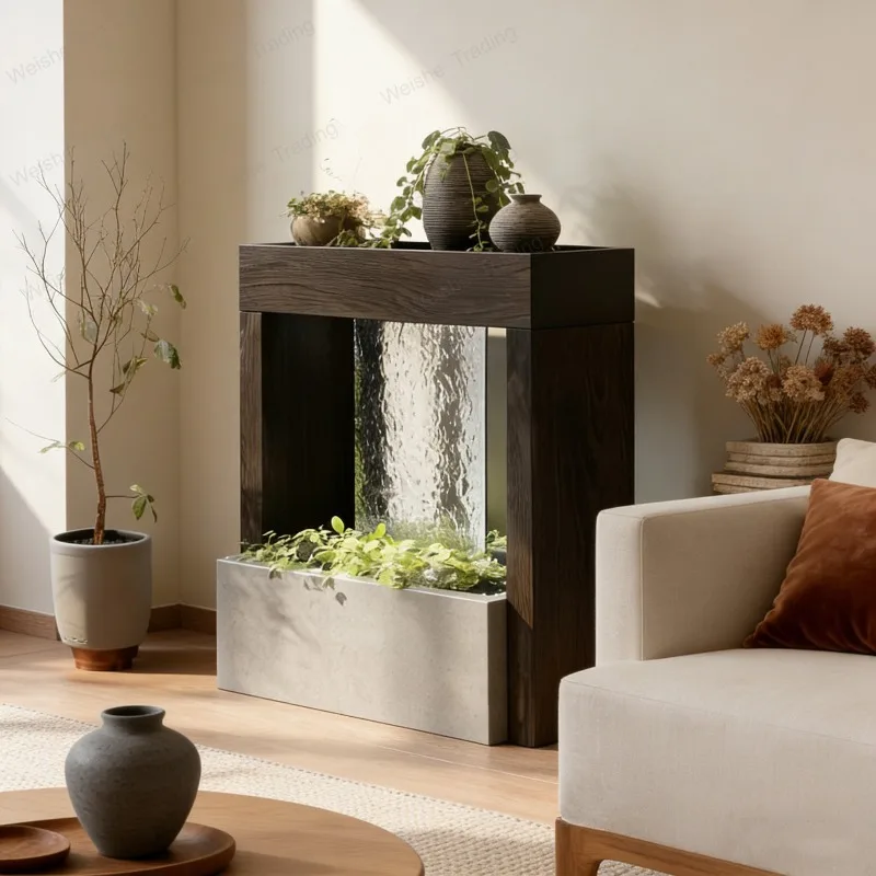 Modern simple flowing water ornament living room decoration home feng shui wheel generates wealth