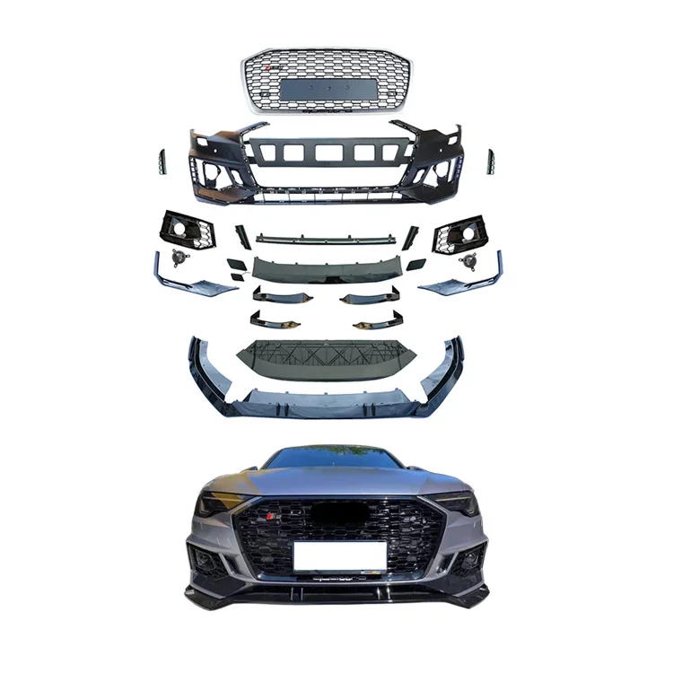 Auto Body Kit Upgrade To RS6 Special Design Front Bumper Body Kit With Grille PP Material For Audi A6 C8 2019 2020