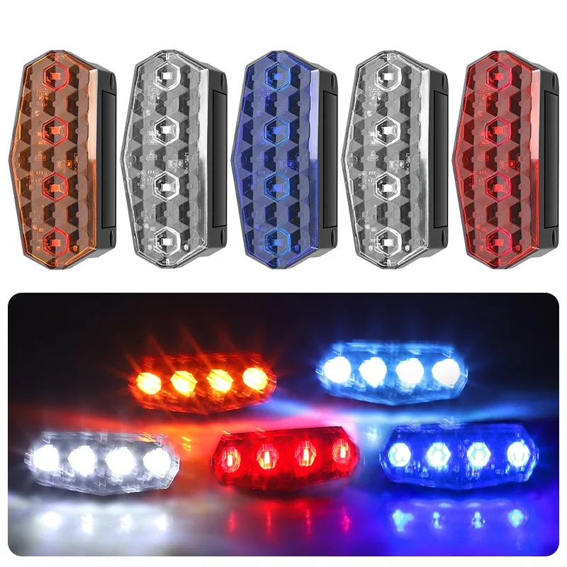 4PCS Solar Car Warning Lights Truck Automatic Sensor Emergency Beacon Light Anti-collision Induction Strobe Marker Side Light