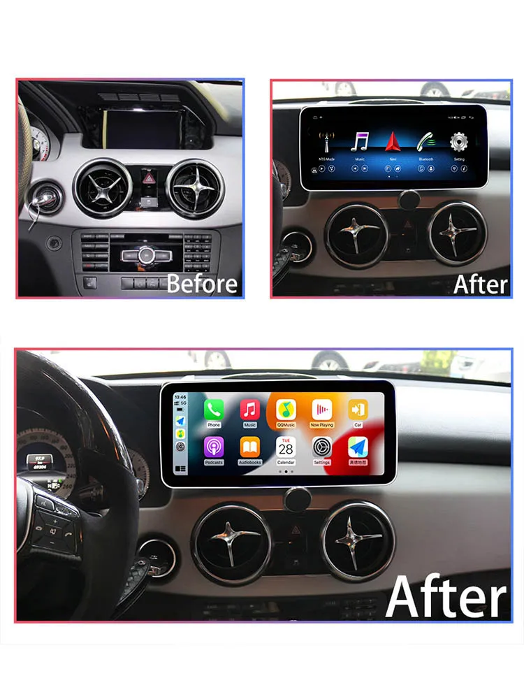 Android 13 AUTO Carplay For Mercedes Benz GLK X204 08 -15 Navigation Car Video Player Bluetooth Multimedia WIFI 4G SIM IPS Touch