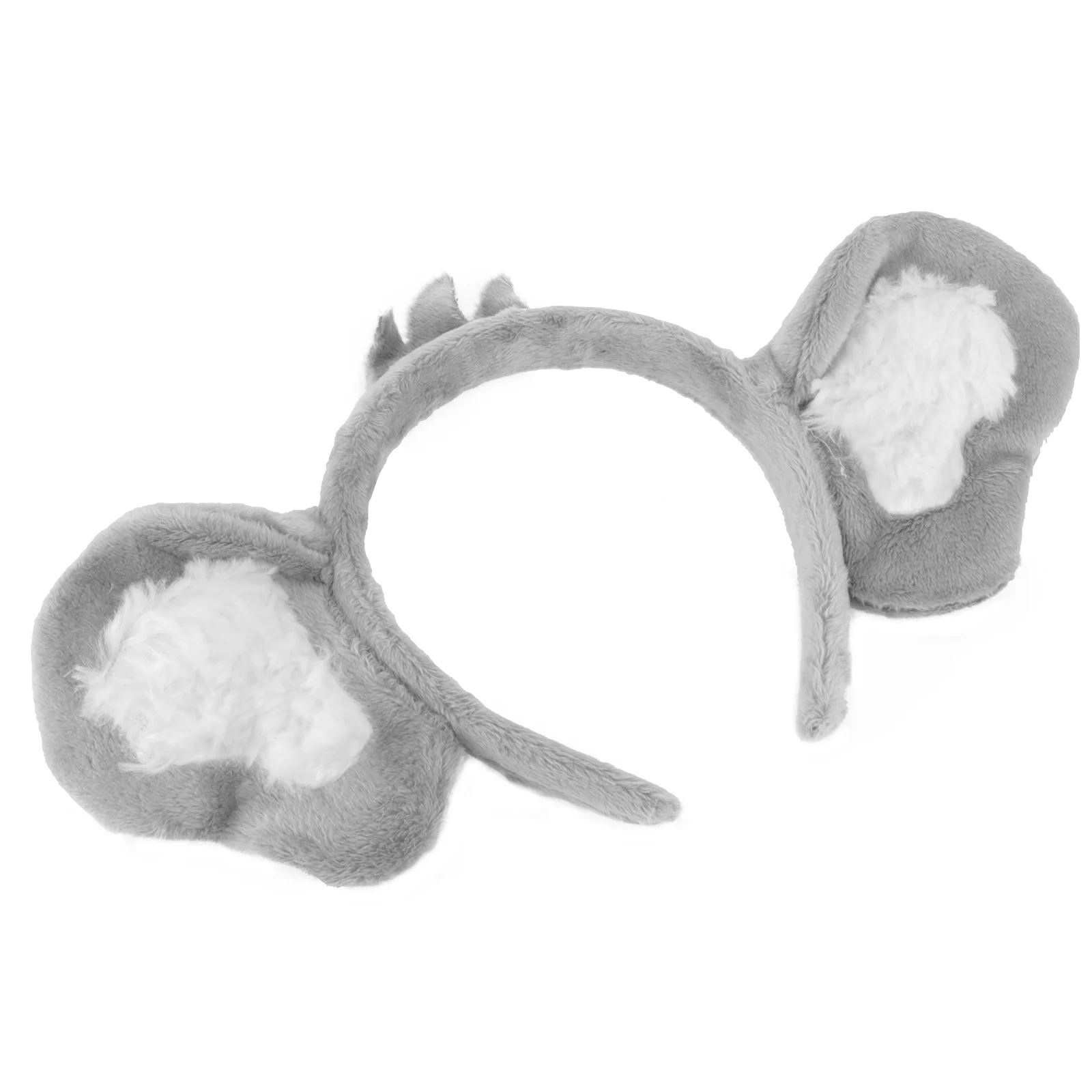 

Fluffy Koala Ears Headband Lovely Hair Hoop Make Grey Polyester Women's