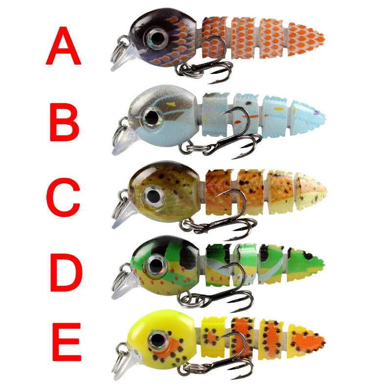 Fishing Lures Bait for Bass Trout Bionic 5 Section Fish Baits Animated Segmented Bionic Fishing Lure Sinking Swimbaits Hard Bait