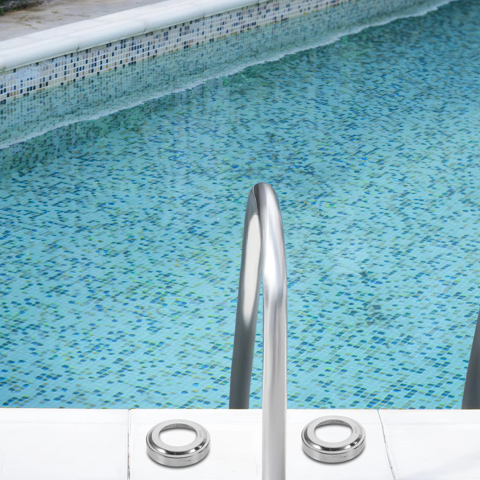 

10pcs Ladder Cover Stainless Steel For Inground Pool Spa Handrail Tubing Anti-Slip Split Flange Escutcheon Plate Pool Ladder