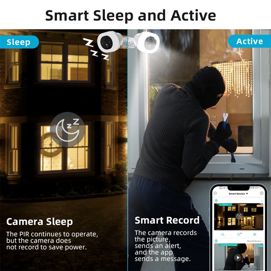 ICSEE Wire-Free Solar Camera 4MP UHD, 12000mAh Battery, PIR Motion Sensor, Color Night Vision, Smart Siren, Alexa, App Control