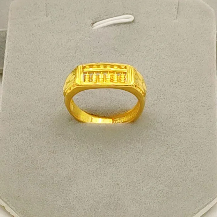 Baru untuk pria dan wanita tahan lama tidak berwarna mulut terbuka dapat disesuaikan lapis murni asli 18k kuning emas 999 24k cincin tidak pernah pudar perhiasan