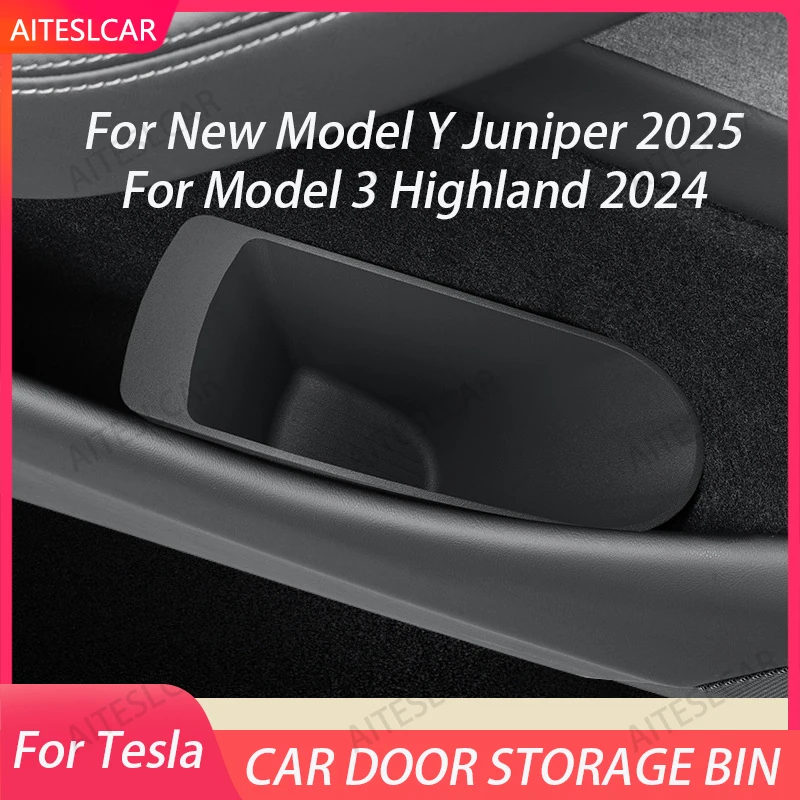 

AITESLCAR для Tesla Model Y Juniper 2025, боковая дверная коробка для хранения, полная крышка, внутренний ящик для хранения водителя и CO, аксессуары