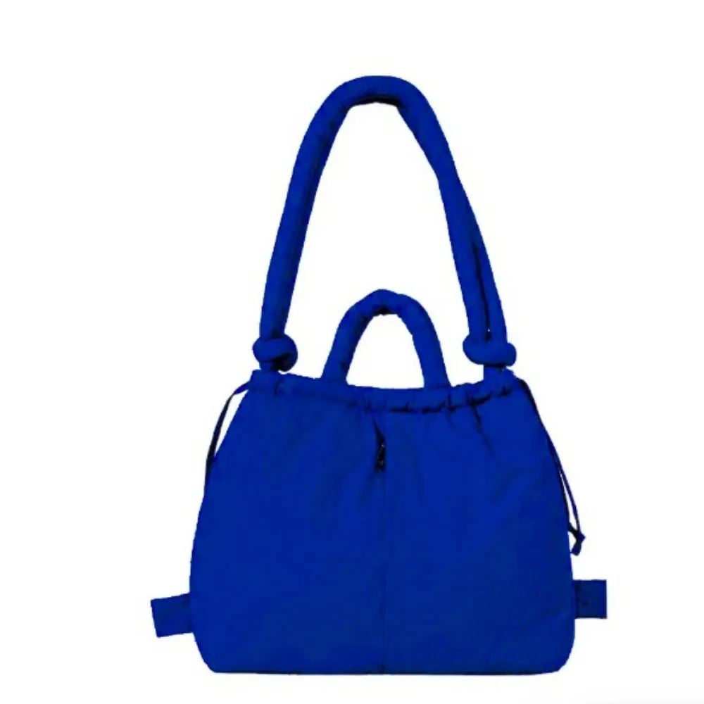 

Повседневная мягкая нейлоновая сумка-тоут с мягкой подкладкой, стеганые женские сумки большой вместимости, легкий однотонный рюкзак на шнурке для тренировок