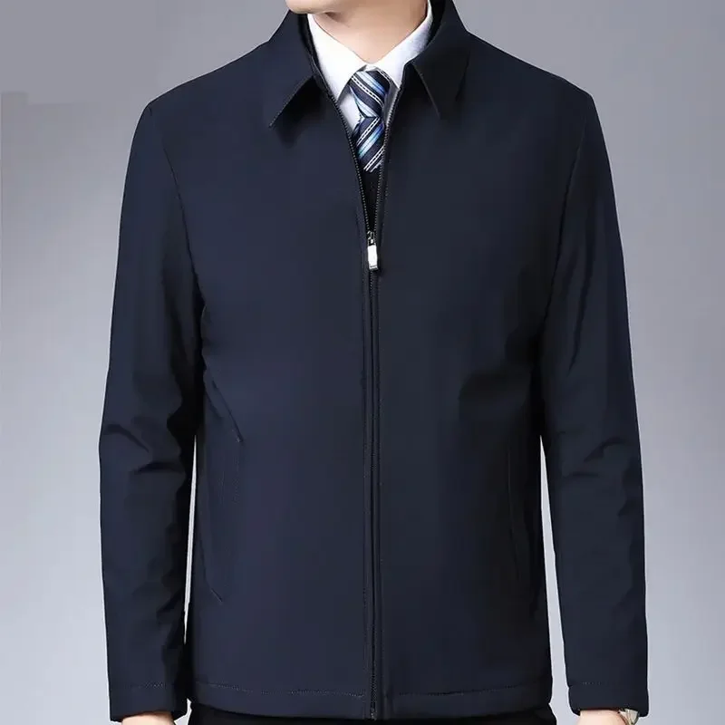 

Simple Fashion Men clothes Office Outerwear Male Jackets Tops Brand Men's Business Jacket Casual Turn down Collar Zipper Coats