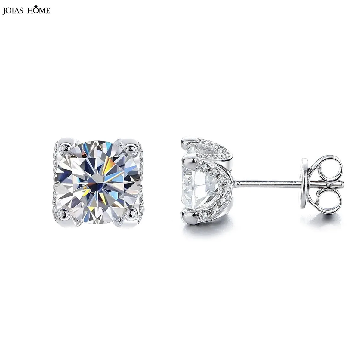 JH 0.5CT 1CT S925 فضة مويسانيتي وأقراط للنساء الرجال مشرقة الأذن مجوهرات D VVS1 غرامة مجوهرات مختبر الماس #1