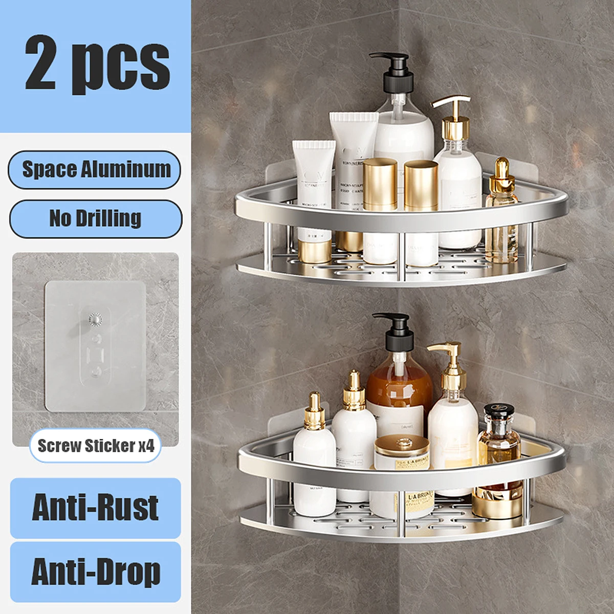 Badkamer  Opslag rek  Geen boor  Planken  Op de muur gemonteerd  Hoekplank  Douchehouder  Voor toilet  Shampoo-organizer  Badkameraccessoires