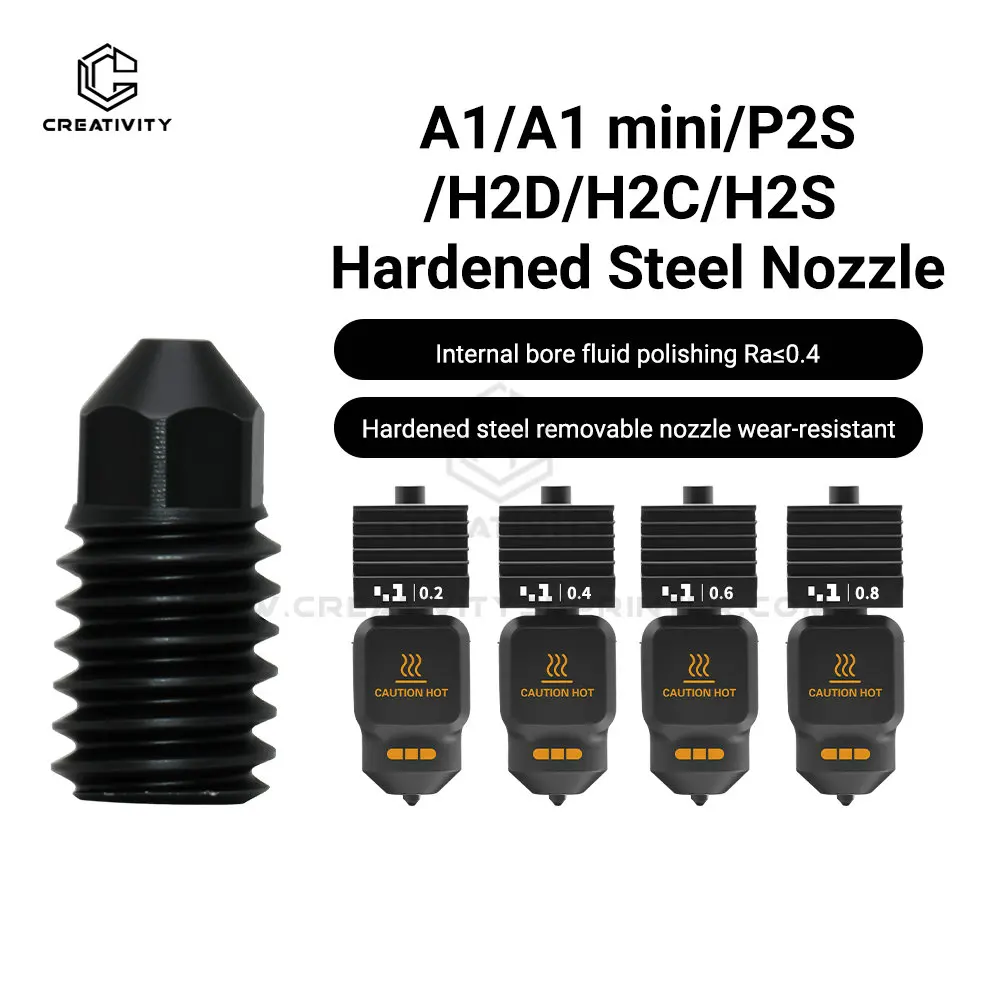 Upgrade P2S/X2D/H2D Düsen für Bambu Lab A1/A1 Mini Standard Flow Hotend – Hochwertige Druckdüsen 0.2/0.4/0.6/0.8 für Hotend