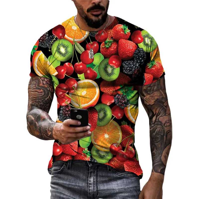 Summer New Funny Vegetables and Fruits graphic t shirts Men Fashion Originality Personality 3D Printed Short Sleeve Tees Tops