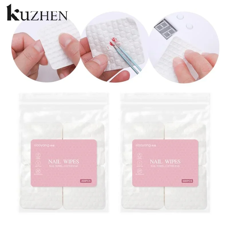 200/500 個ネイルコットンポリッシュリムーバージェルクリーンマニキュアナプキンペディキュア糸くずの出ないワイプクリーナー紙パッドマニキュアツール