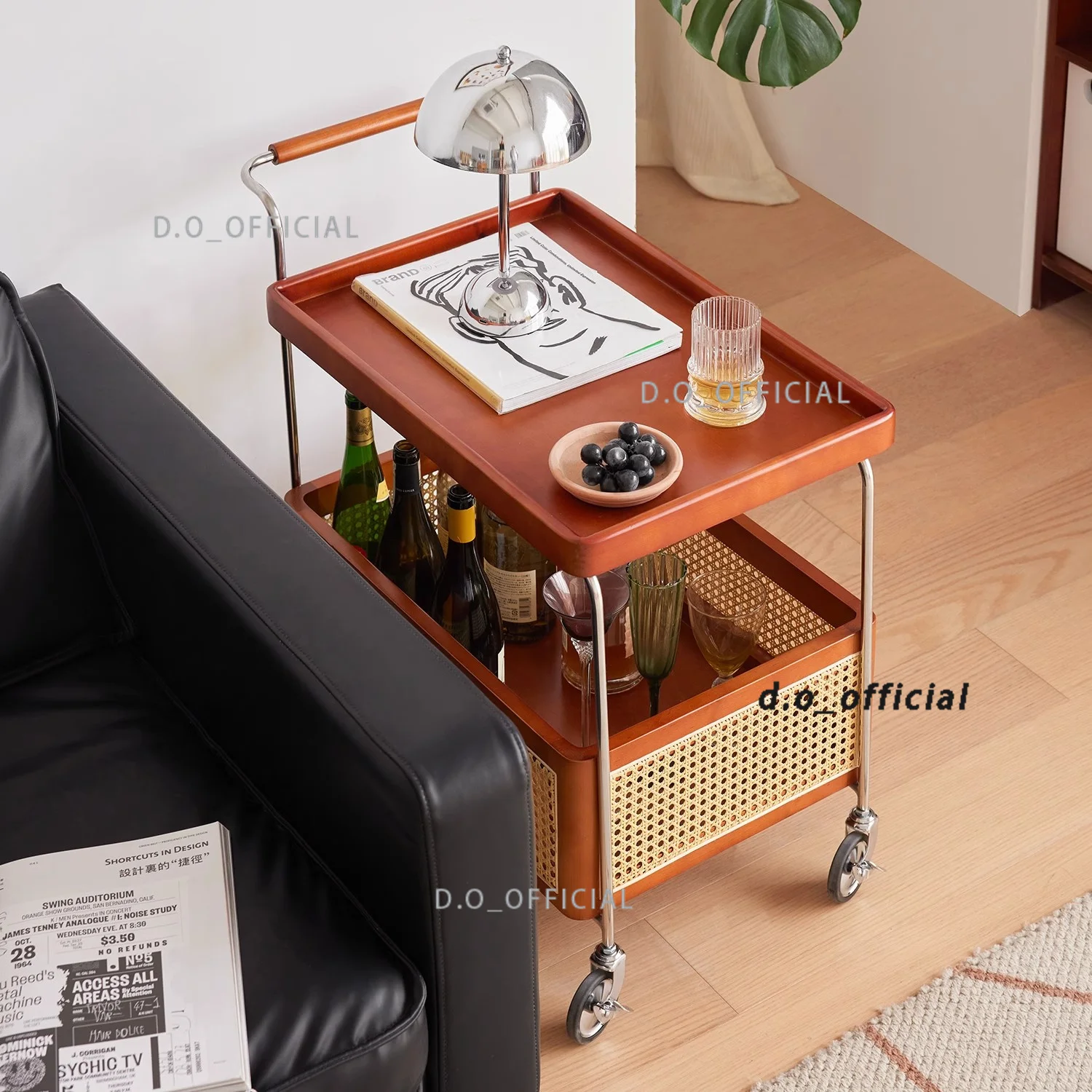 Nordic style living room sofa movable side table with luxury and high-end feel, bedside placement rack side cabinet