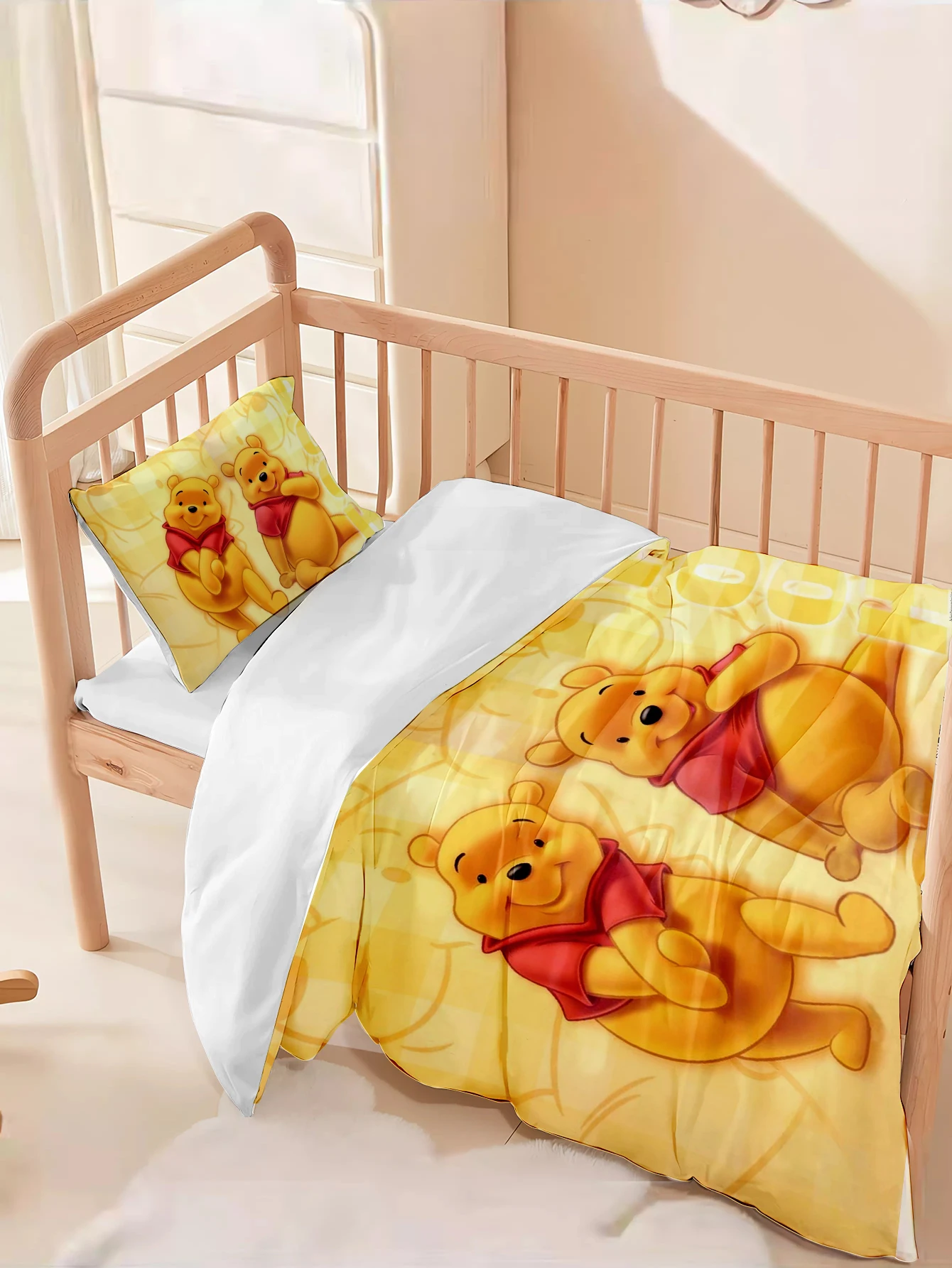 ويني ذا بوه ميلودي بيبي/طفل (بدون مواد ملء) طقم غطاء لحاف طقم لحاف طقم سرير أطفال ثلاثي الأبعاد مكون من قطعتين