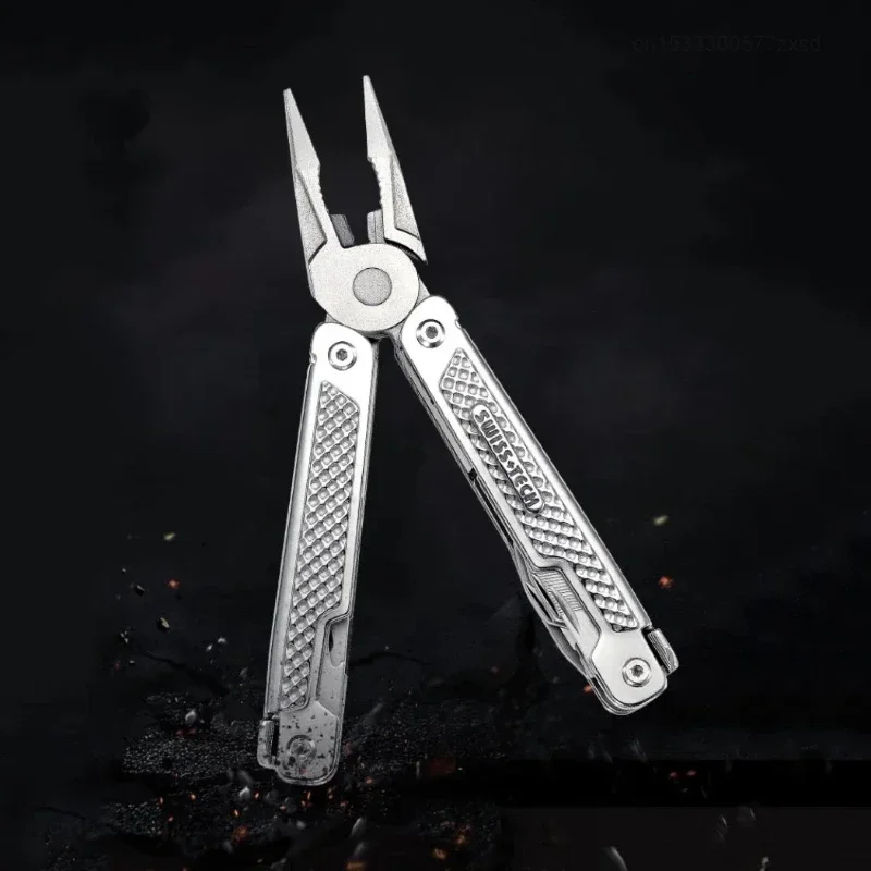 SWISS TECH 15 in 1 Multitool Folding Pliers Pocket Scissors Saw Multifunctional EDC Tool Outdoor Camping Portable Tool