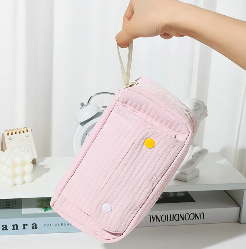 Creative Button Pencil Case Creative Large-Capacity Pencil Bag Minimalist Design Pen Case Convenient For Daily Life Students