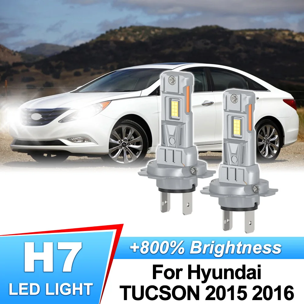 

2Pcs LED Headlights H7 Fanless Design 12V Super Bright 36000LM Car Front Lamp For Hyundai TUCSON 2015 2016 2017 2018