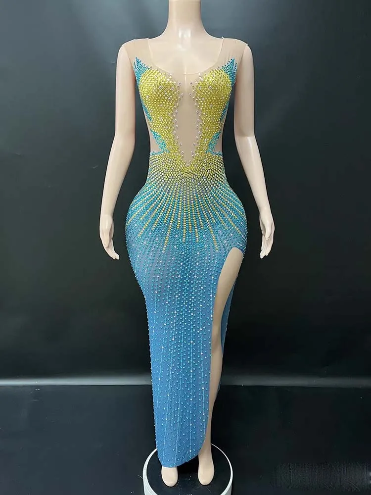 High Quality Hot Stamping Sexy See Through Mesh Elastic Vest Dress 2025 New Fashion Custom Women'S Clothing