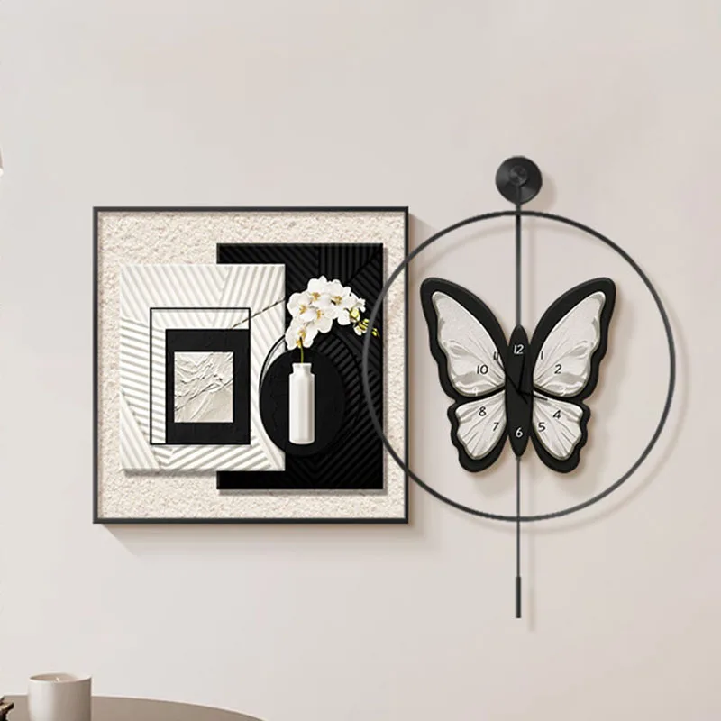 Korean Bedrooms Clock Wall Fashion Simple Minimalist Aesthetic Nordic Wall Watch Interior Art Mural Horloge Home Decoration