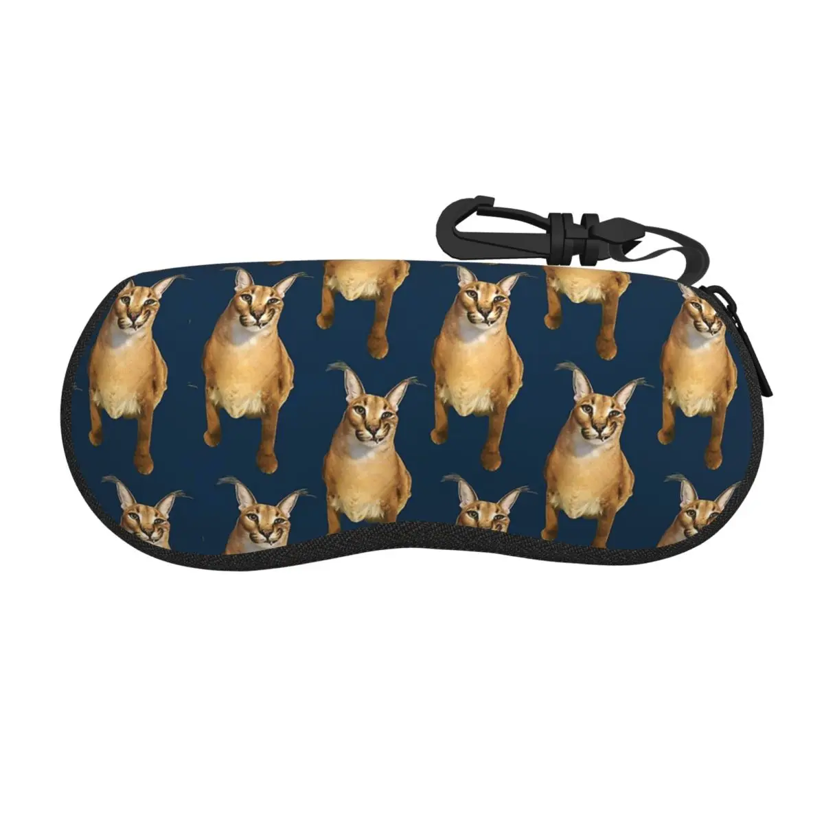 Floppa Smile Glasses Case Travel Funny Meme Caracal Cat Eyewear Protector Ins Eyewear Container