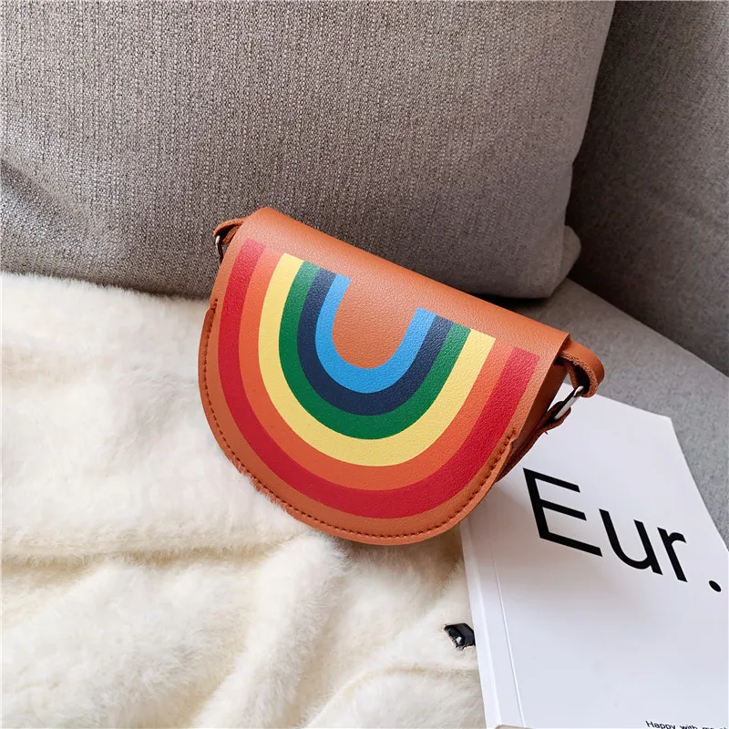 Cartoon Coin Purse Kawaii Rainbow Bear Crossbody Bag  Fashion Shoulder Bag Storage Wallet Girl Cute Coin Purse