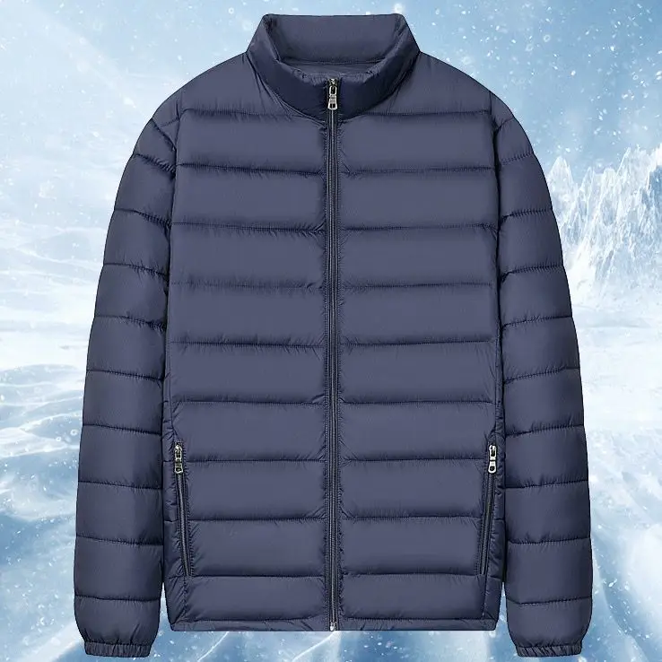 Мужская легкая стеганая хлопковая куртка с воротником-стойкой, осень-зима, повседневное теплое пальто, рабочая одежда с капюшоном, верхняя одежда