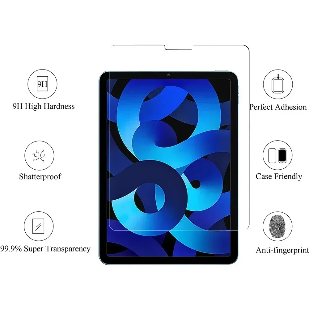 Película protectora de pantalla para tableta, vidrio templado para Apple iPad Air 5, 2022, Air5, 5ª generación, A2588, A2589, A2591, 3 paquetes