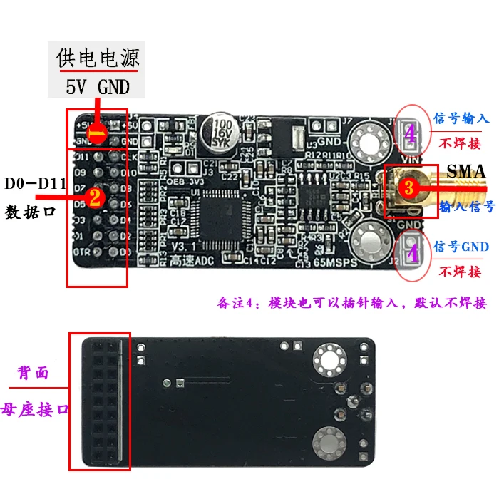 AD9226 Block High Speed AD Parallel 12-bit 65M High Speed Data Acquisition FPGA STM32