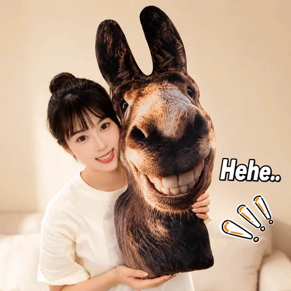 Cute Smiling Face Upright Ears Ugly Cute Pillow Breathable Soft Animal Home Decor