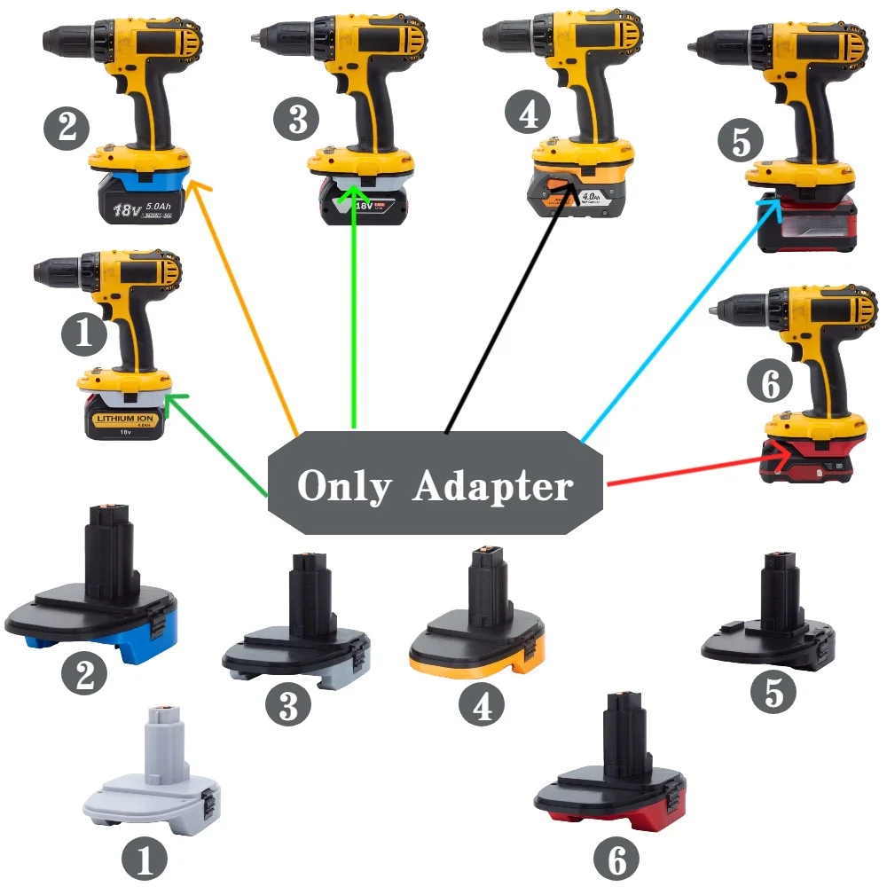Адаптер/преобразователь для аккумулятора DeWalt/Makita/Bosch/RIDGID