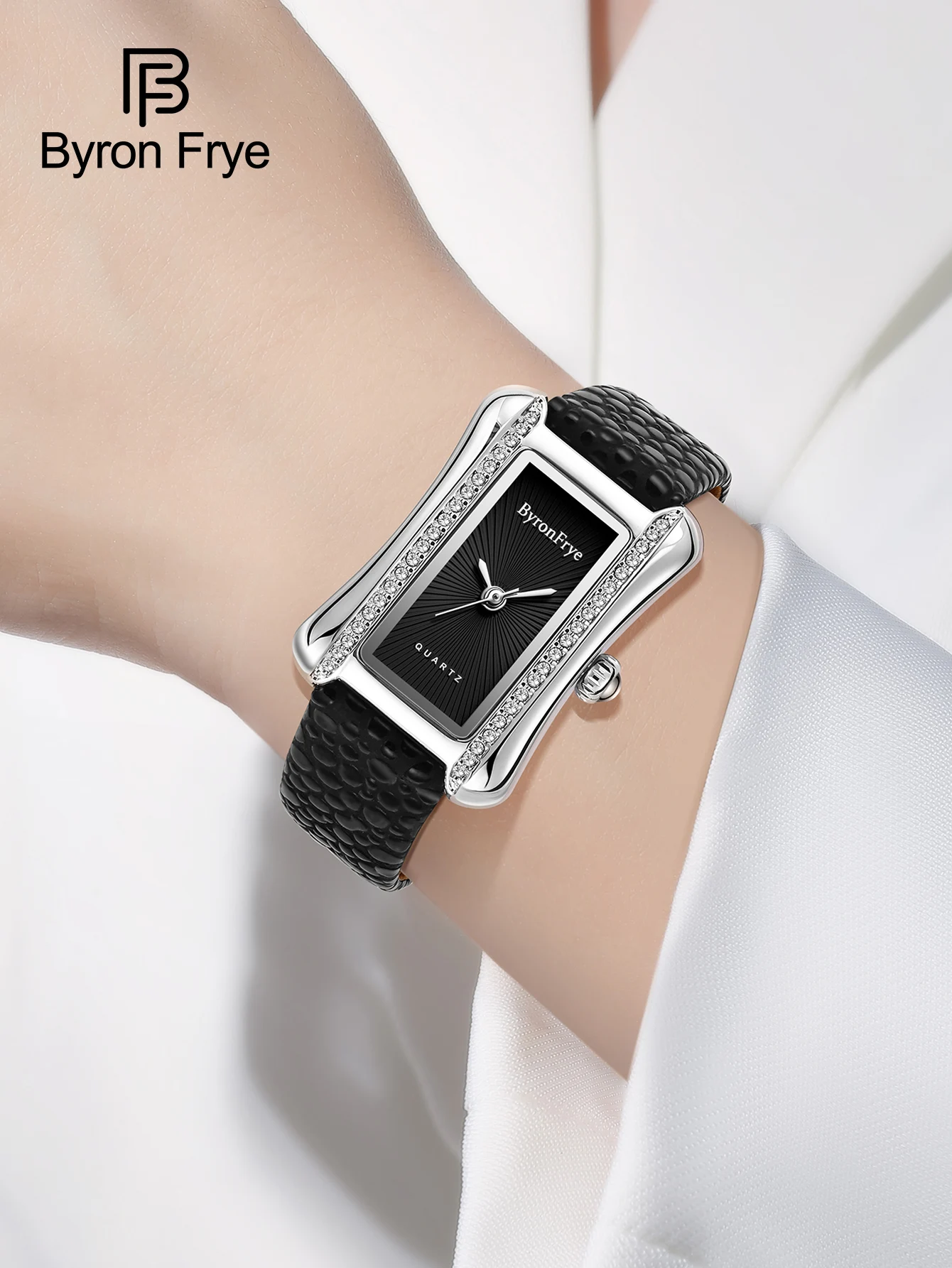 

Роскошные квадратные женские часы Byron Frye — бесшумный минималистичный подарок на день рождения для нее, нишевые модные часы