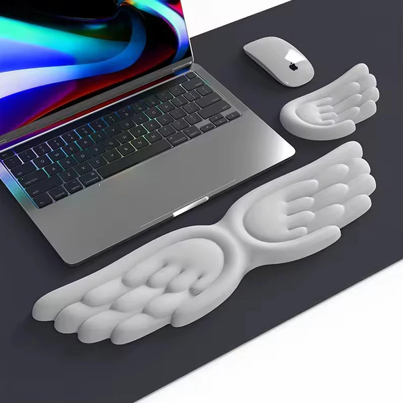 Angel Wings Shaped Keyboard Mouse Wrist Rest Memory Foam Ant