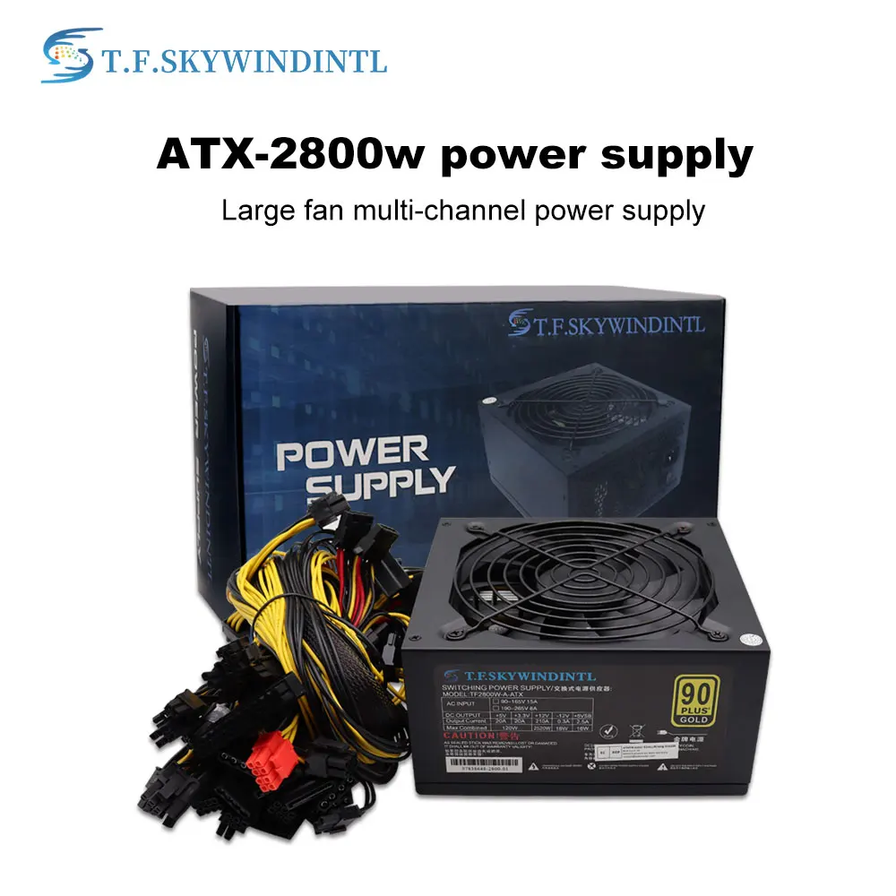 Fuente de alimentación PSU ATX de 2800W de alta calidad para minería de Bitcoin, equipo de minería de PC, pico BTC, ETC.