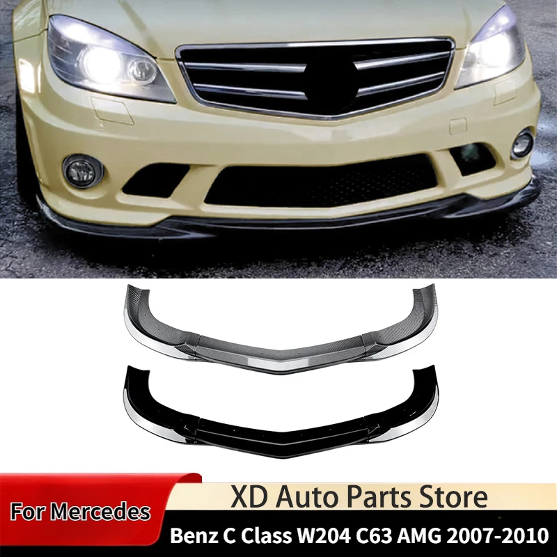 For Mercedes Benz C Class W204 C63 AMG 2007-2010 Front Bumper Lip Spoiler Splitters Body Kits Aprons Cover Guard Trim Auto Parts