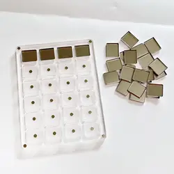 24 Slots Square Shape Transparent Acrylic Durable Using Empty Magnetic Palette Slot Size: 25*22mm with 25pc 24*21mm metal pan