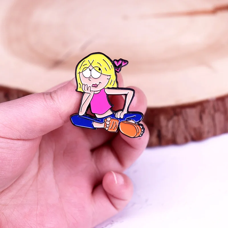 Cartoon Girl Brooches for Clothing Children Enamel Pins Lapel Pins for Backpack Metal Briefcase Badges Jewelry Decorations