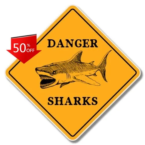 

Danger Sharks Beach Surf Unique Laptop Motor Home Camper Van Walls Accessory Cool Retro