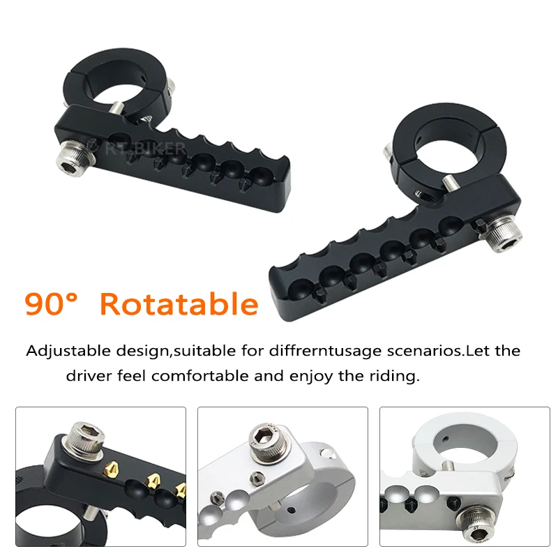 R18 Front Foot Pegs Motorcycle Folding Footrests Clamps Fit For BMW R NINE T For Suzuki DL650 DL1000 DL250 DL1050 VSTORM 650