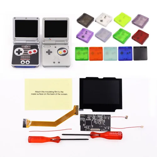 PANTALLA DE 3,19 PULGADAS PARA GBA SP IPS V2 Pantalla LCD retroiluminada con lente de pantalla personalizada