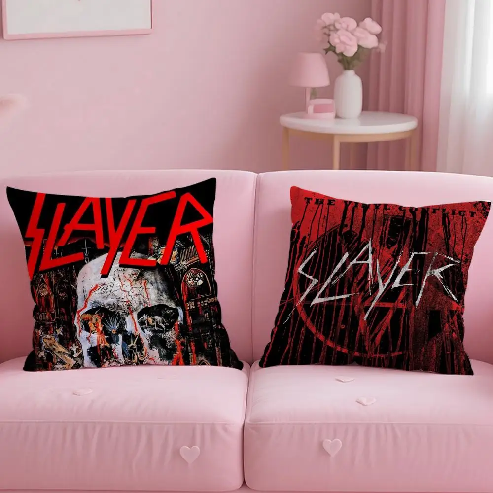 Classic Band Slayer Cushion Cover Soft & Easy-Wash Pillow Case – Versatile for Couch, Bed, Travel and Office