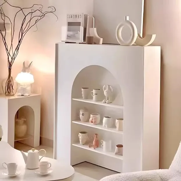 

French retro fireplace decorative cabinet living room wall decorative cabinet homestay hotel cream wind decorative cabinet