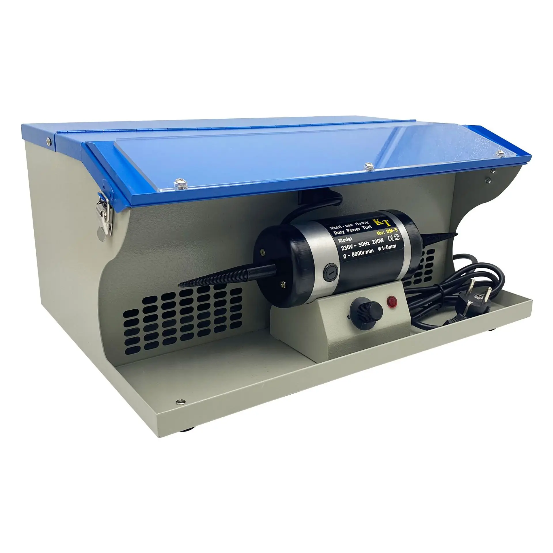 ماكينة تلميع عجلة قماش مزدوجة الرأس لسطح المكتب DM-5 مع مصباح تنظيم السرعة بدون خطوات ذهبي وفضي #2