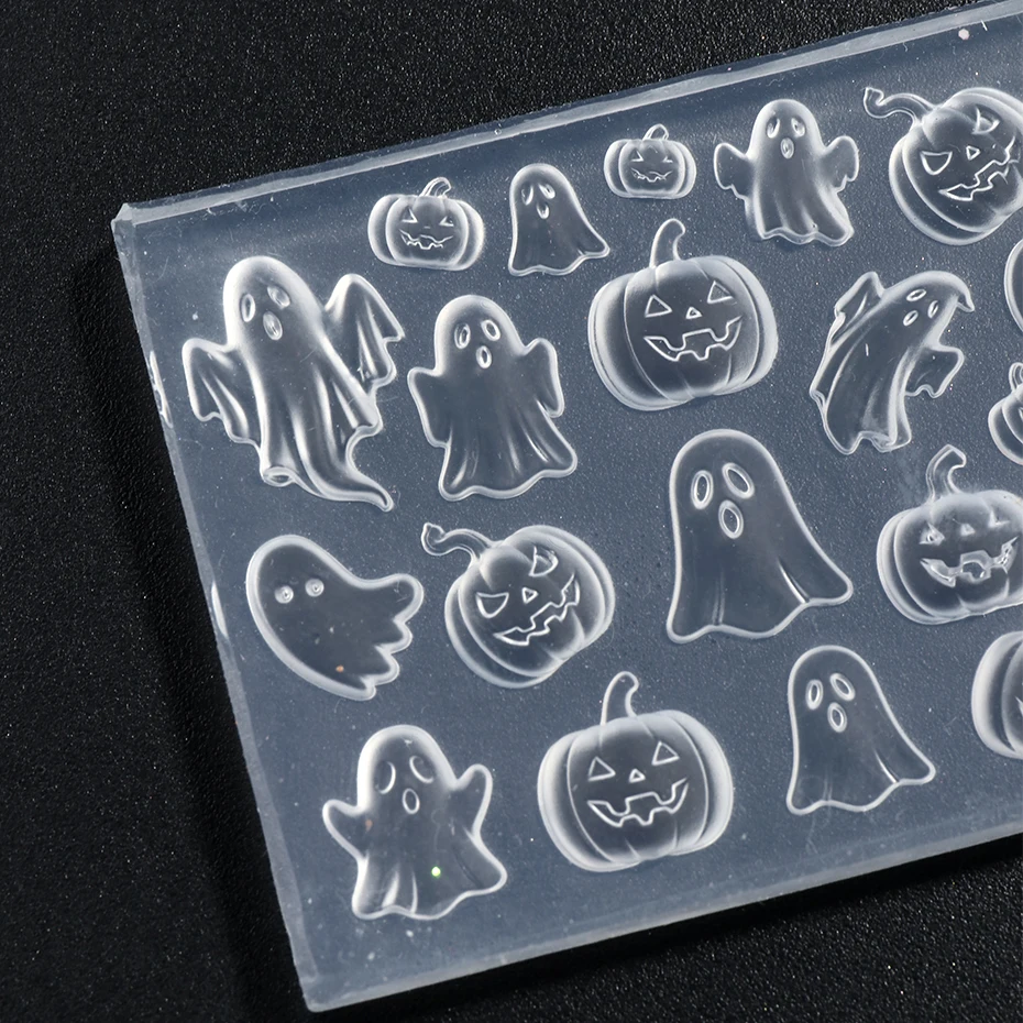 Kürbis-Geist 3D-Nagelanhänger Silikon-Nagelform Niedliche Cartoon-Halloween-Nagelkunstformen Nagelschmuckherstellung Maniküre-Dekorationen – Detail 5