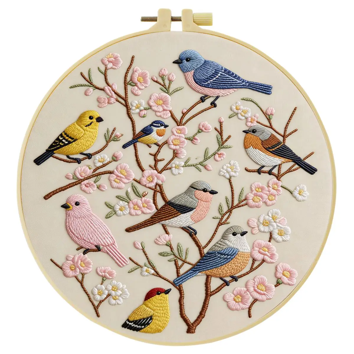 1 Stück 20X20CM/15X15CM 7,87/6,3 Zoll Tier - Vögel Stickerei Starter-Kit DIY-Kit DIY-Stickerei-Set Handarbeiten Malerei – Detail 5